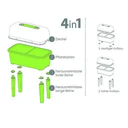Горщик для рослин Prosperplast Respana Planter Set у вигляді грядки з кришкою 52 л лайм (DREP770-389U) - мініатюра 2