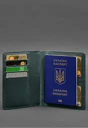 Шкіряна обкладинка-органайзер для документів 6.1 зелений краст - мініатюра 6