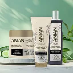 Маска для жирного волосся Anian Active Charcoal, Green Tea & Cucumber 350 мл - мініатюра 5