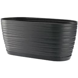 Горщик для квітів Form-Plastic Sahara mini-овал-27 з підставкою 2.7 л антрацит (3110-014)