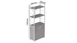 Етажерка 3/60 Ferrum-decor Серії Конект із тумбою 144x60x28 Білий ДСП Бетон (FRD-104455) - мініатюра 3