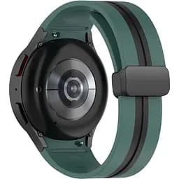 Ремінець для Samsung Galaxy Watch 6 40mm 6 44mm - темно-зелено-чорний ширина кріплення 20мм силікон Watchbands Cls-line-black (W36-3W432432)