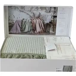 Постельное белье с вафельным покрывалом Pupilla Monica Yesil Pupilla pbe0051428