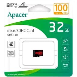 Карта пам'яті MicroSDHC 32GB UHS-I Class 10 Apacer (AP32GMCSH10UB-RA) - мініатюра 2