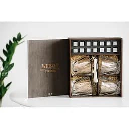 Подарунковий набір Whiskey Stones камені для віскі в дерев'яному пеналі №4 + 4 склянки Bohemia Quadro + щипці + мішечок - мініатюра 2