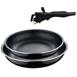 Набір сковорідок Bergner Click & Cook зі знімною ручкою чорний (BG-31605-BK)