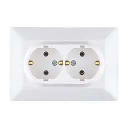 Розетка EXEN Odak, подвійна врізна з з/к, білий