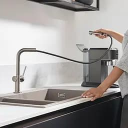 Змішувач Hansgrohe Talis M54 270 1jet кухонний з витяжним виливом 72808800 Stainless Steel Нержавіюча сталь - мініатюра 5