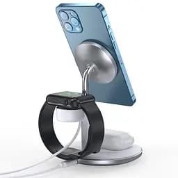Магнітний бездротовий зарядний пристрій Choetech 3in1 Magnetic wireless charger station for iPhone (T586-F) - мініатюра 4