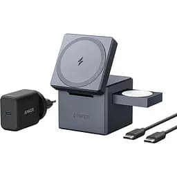 Бездротове зарядне ANKER MagGo Wireless Charging Station 15W 3-in-1 Cube Y1811G11 - мініатюра 3