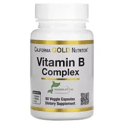 Комплекс витаминов группы В California Gold Nutrition Vitamin B Complex 60 вегетарианских капсул