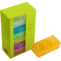 Органайзер для таблеток МВМ My Home PC-01, 7 дней 14.2х8.6х4.7 см зеленый (PC-01 GREEN)