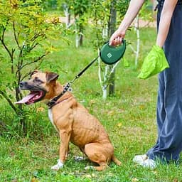 Повідець-рулетка для собак Waudog R-leash з контейнером для пакетів, світловідбивна стрічка, S до 12 кг, 3 м зелений - мініатюра 10