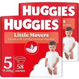 Набор подгузников Huggies Little Movers 5 (11-25 кг) 116 шт. (2 п. x 58 шт.)