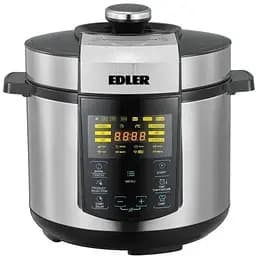 Мультиварка-скороварка Edler ED-PC2007 Black/Silver 900W сенсорне управління 5л дисплей 20 програм 20