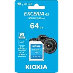 Карта пам’яті KIOXIA EXCERIA G2 SDXC 64GB U3 V30 (LNEX2L064GG4) - мініатюра 2
