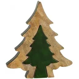 Елочка деревянная J-line настольная 30 см зеленая (37935)