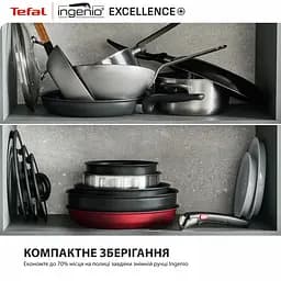 Tefal Набір посуду Tefal Ingenio Excellence+, 13 предметів, алюміній, нержавіюча сталь, бакеліт, чорний - мініатюра 5