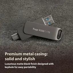 USB флеш накопичувач Patriot 64GB Rage R550 Matte Black USB/Type-C 3.2 (PE64GR550DSAD) - мініатюра 6