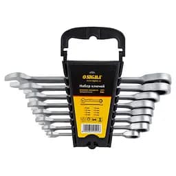 Набор ключей рожково-накидных Sigma с трещоточкой 8 шт (8, 10, 12, 13, 14, 15, 17, 19 мм) CrV satine (6010521)