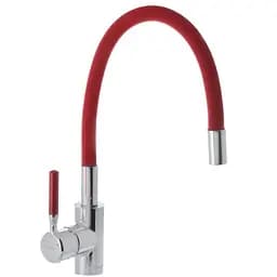 Змішувач для кухні із силіконовим виливом Mixxus Premium RIO 011 Червоний MI5817 Хром