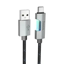 Кабель Hoco U123 с индикатором USB to Lightning - iPhone 6, 7, 8, 11, 12, 13, 1.2 метра черный