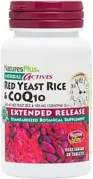 Натуральна добавка Natures Plus Herbal Actives Red Yeast Rice & CoQ10, 30 таблеток