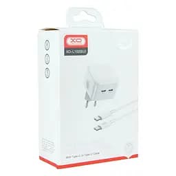 Мережевий зарядний пристрій XO L102 EU Dual type-C port 35 W Type-C to Type-C - мініатюра 4