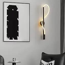 Бра чорне із обплетеним неоном довжина 60 см Арт. W 203/600 BK Line F