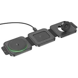 Мережевий зарядний пристрій Hoco CQ4 3в1 магнітний чорний