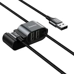Кабель Baseus Special Data Cable Hub для Backseat (USB to iP+Dual USB) CALHZ-01 Black