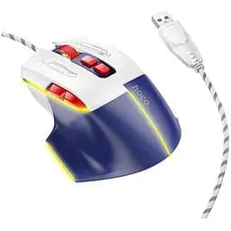 Комп'ютерна миша Hoco GM31 Overlord luminous gaming wired mouse Біло-синя
