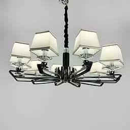 Люстра с черной экокожией на 10 абажуров Line.F S 1449/10 BK