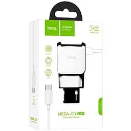 Зарядний пристрій 2USB Hoco C59A 2.1A White + USB Cable Type-C - мініатюра 3