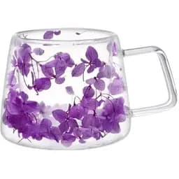 Набір скляних чашок Vittora VT-5312-200 Фіолетове диво з подвійним дном 2 чашки 200 мл