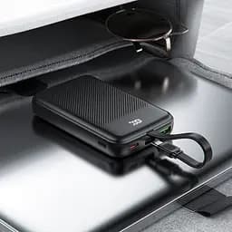 УМБ Acefast 10000mAh 22.5W PD,QC3.0 2xUSB-C,USB-A, with build Type-C cable, M13 Black - мініатюра 7