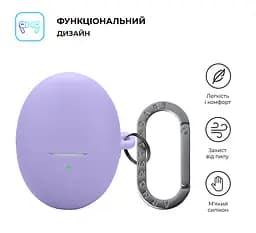 Силіконовий чохол для навушників HUAWEI FreeBuds 6, Hang Case, фіолетовий, ультратонкий захисний кейс товщиною 2 мм, захист від подряпин, пилу та ударів, компактний, з карабіном для кріплення, ArmorStandart (ARM86144) - мініатюра 2