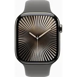 Смарт-годинник Apple Watch Series 10 GPS + Cellular 46mm Natural Titanium Case w. Stone Grey Sport Band - M/L (MWYA3) - мініатюра 2