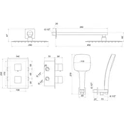 Душова система Globus Lux GLM-405-BB-TT-Smart - мініатюра 3