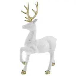 Елочная игрушка MIS LT Олень Благородный большой 15х7х20 см белый/золотой