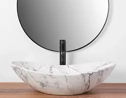 Умивальник Rea Royal накладний statuario marble matt REA-U8010, Мармур - мініатюра 4