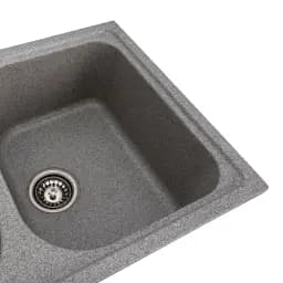 Кухонна мийка Platinum 7950 Equatoria гранітна глянцева з кріпленням 79x50 см сіра (000035795) - мініатюра 3
