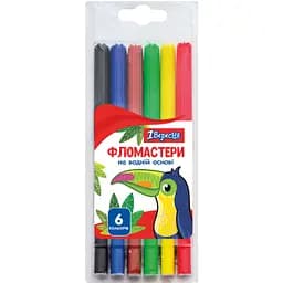 Фломастери 1 Вересня Zoo Land, 6 кольорів (650456)