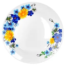 Тарелка мелкая Оселя Цветы сине-желтые, 23 см (21-206-120)