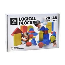Деревянная развивающая игра "Логические блоки Дьенеша" QB700-006, 48 элементов