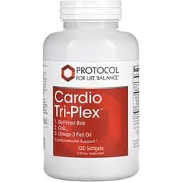 Красный рис Protocol for Life Balance Омега-3 и коэнзим Q10 Cardio Tri-Plex 120 капсул