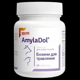 Вітамінно-мінеральна добавка Dolfos AmylaDol для травлення для собак та котів 30 таблеток