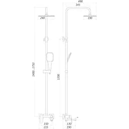 Душова система Topaz Odiss TO 18102-H52-BL чорна - мініатюра 5