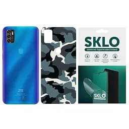 Захисна гідрогелева плівка SKLO Back (тил) Camo для ZTE Blade v2020 Блакитний / Army Blue