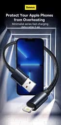 Кабель зарядний Baseus USB - Lightning 2.4A Fast Charging Cable for iPhone 1 м Black (CAJY010701) - мініатюра 2